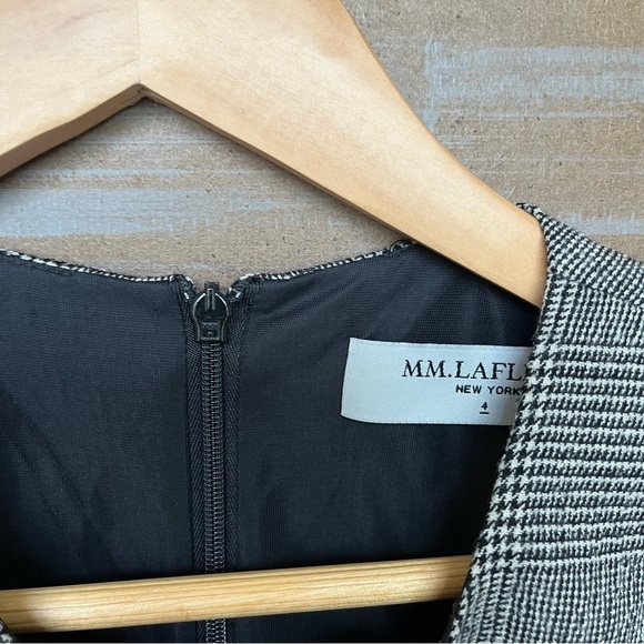 MM Lafleur Rosa Dress Stretch Check Print Merino Wool Career Preppy Womens 4 - Picture 2 of 5